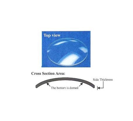 1.0 mm Domed Mineral Glass Crystal - 14.0 mm