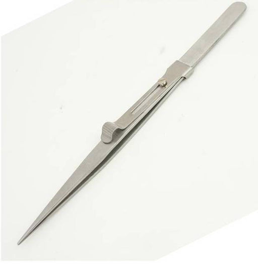 Stainless Fine Tips Diamond Tweezers w/Slide Lock 575.0357 - Default Title