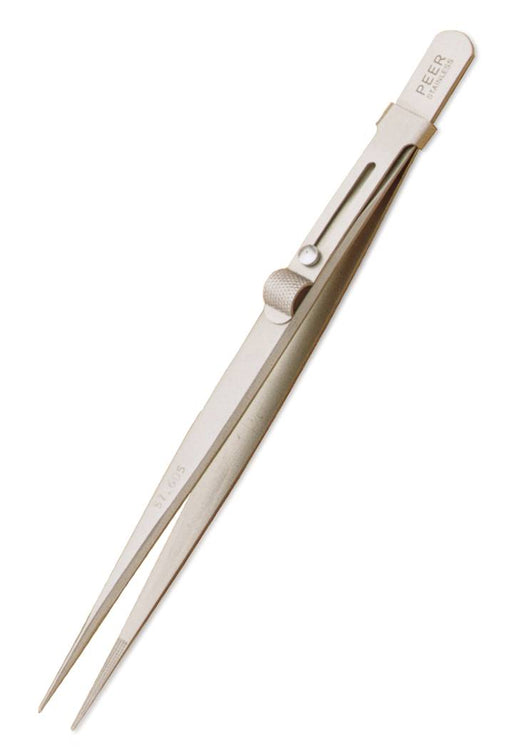 Stainless Medium Tips Diamond Tweezers w/Slide Lock 575.0606 - Default Title