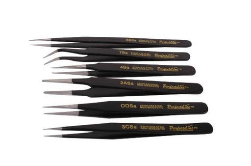6 pc General Tweezer Set Black - Default Title