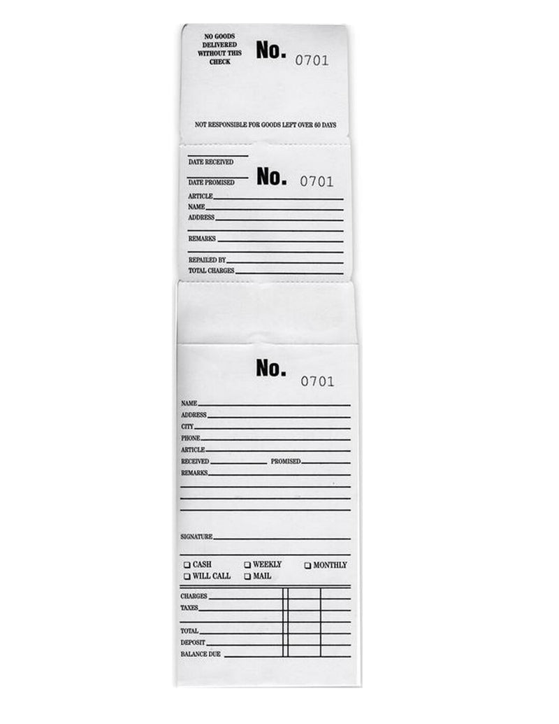 #0001-1000 Three Part Repair Envelopes White (5 1/2 x 3 1/8") - Default Title