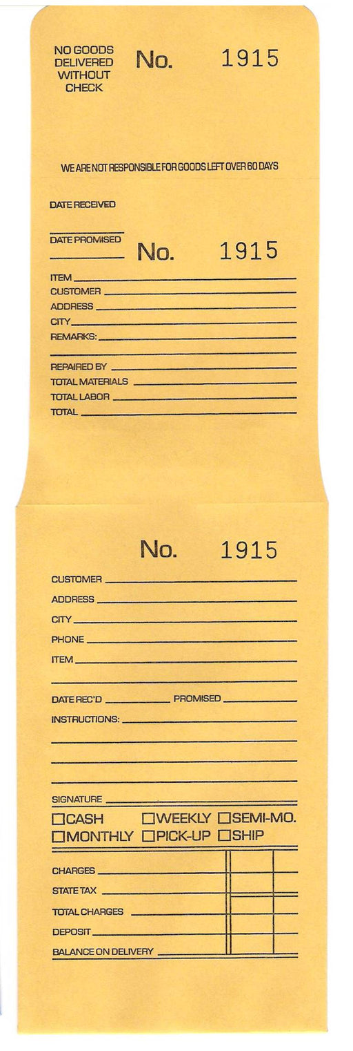 #1001-2000 Three Part Repair Envelopes Brown (5 1/2 x 3 1/8") - Default Title