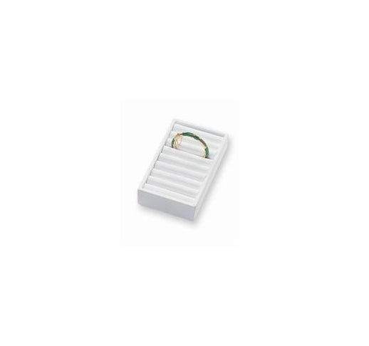 Bangle Tray-White Leather (8 pc) 7 3/4 x 4 1/4 x 1 1/2 - Default Title