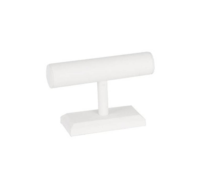 Bracelet T-Bar -White Leather 7 1/4 x 4 7/8 - Default Title