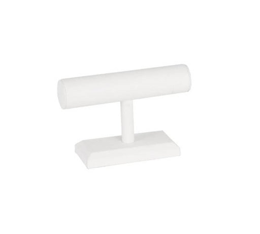 Bracelet T-Bar -White Leather 7 1/4 x 4 7/8 - Default Title
