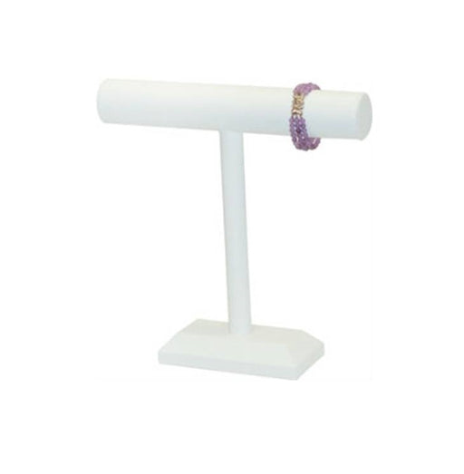 Bracelet T-Bar White Leather 12 x 7 - Default Title