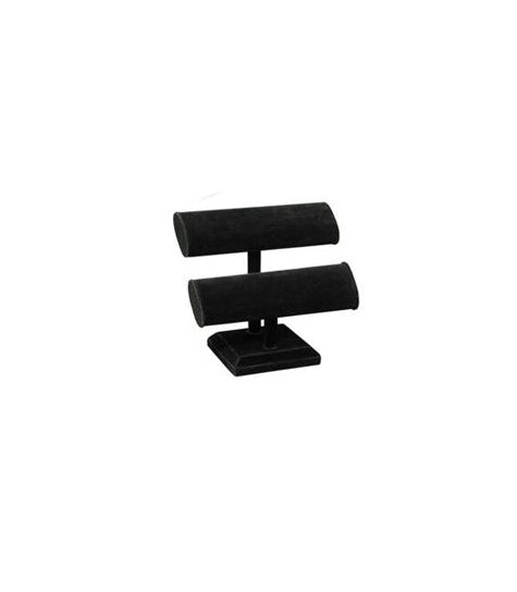 Double Bracelet T-Bar Black Velvet 7 1/2 x 7 - Default Title
