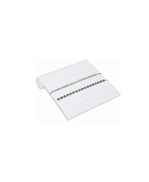 Ribbed Bracelet Ramp-White Leather 8 1/4 x 8 3/4 x 1 3/4 - Default Title