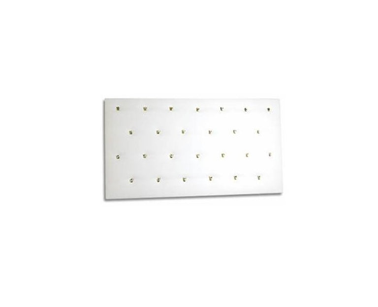 32 pc Charm Tray w/hooks-White Leather 14 1/8 x 7 5/8 - Default Title