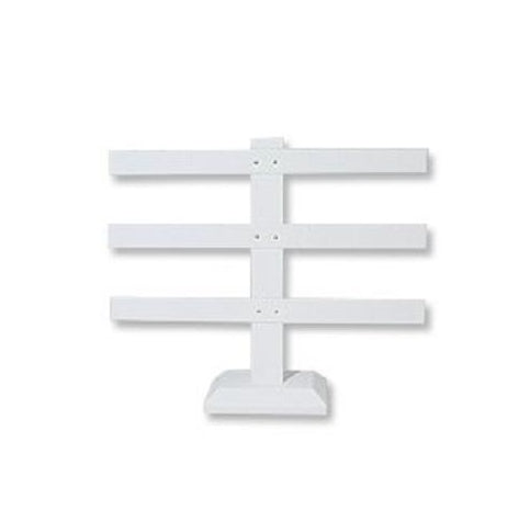 12 pr Earring Tree-White Leather 10 1/4 x 8 1/2 - Default Title