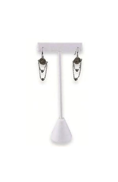 1 pr Earring Tree-White Leather 5.75 - Default Title