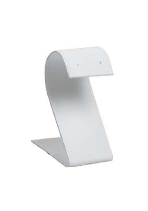 1 pr Earring Stand-White Leather 1 1/2 x 2 1/8 x 3 1/4 - Default Title