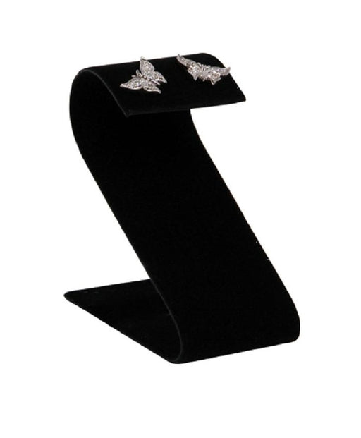2 pr Earring Stand-Black Leather 1 1/2 x 2 1/8 x 3 1/4 - Default Title