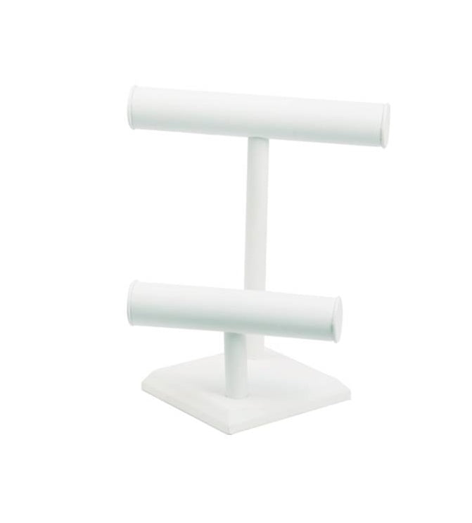 Necklace Double T-Bar -White 9 3/8 x 10 7/8 - Default Title