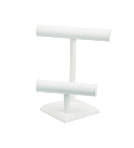 Necklace Double T-Bar -White 9 3/8 x 10 7/8 - Default Title