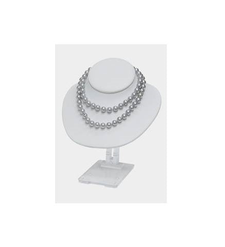 Necklace Bust w/Adj Stand-White 5 7/8 x 5 3/8 x 6 - Default Title