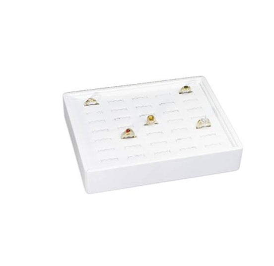 35 pc Ring Tray Stackable - White 9 x 7 1/4 x 1 7/8 - Default Title
