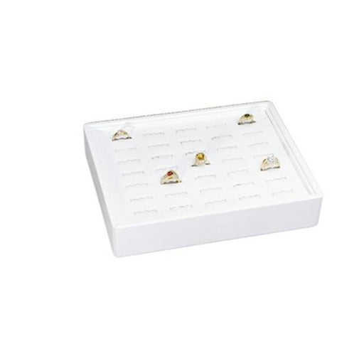 35 pc Ring Tray Stackable - White 9 x 7 1/4 x 1 7/8 - Default Title