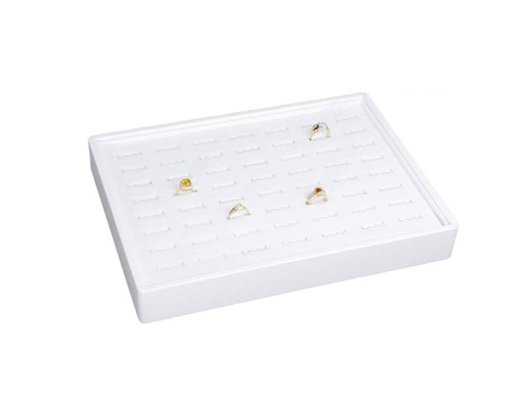 56 pc Ring Tray Stackable - White 12 1/2 x 8 3/4 X 1 7/8 - Default Title