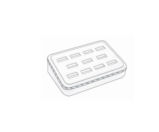 11 pc Ring Block-White Leather (6 1/4 x 4 3/8 x 1 3/4") DP65.411 - Default Title