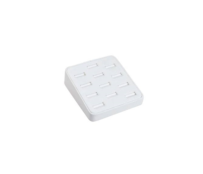 12 pc Ring Block White Leather 5 x 5 3/4 x 2 - Default Title