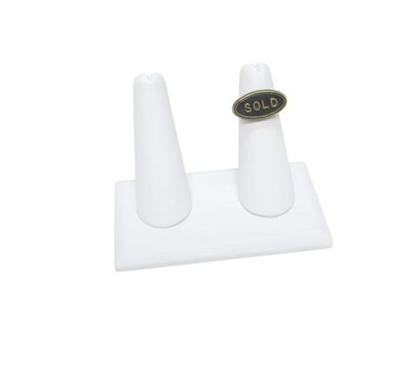 2 pc Ring Finger White Leather 4 x 2 1/4 x 2 1/4 - Default Title