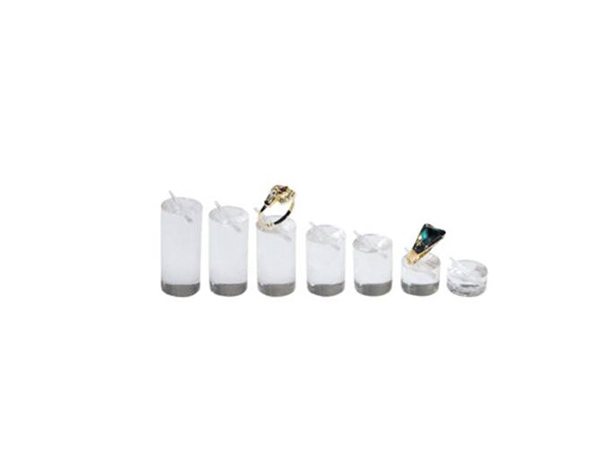7 pc Round Ring Stand Set-Clear 3/4 x 3/8 x 1 3/4 - Default Title