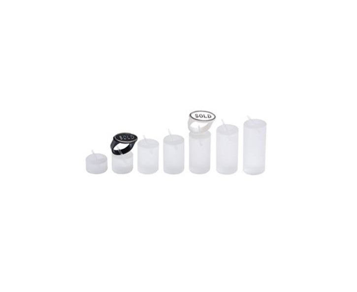 7 pc Round Ring Stand Set Frosted 3/4 x 3/8 x 1 3/4 - Default Title