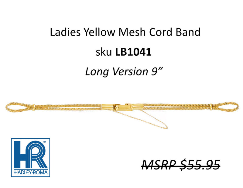 LB1041 Ladies Mesh Cord Watch Strap Yellow - 9" - Default Title