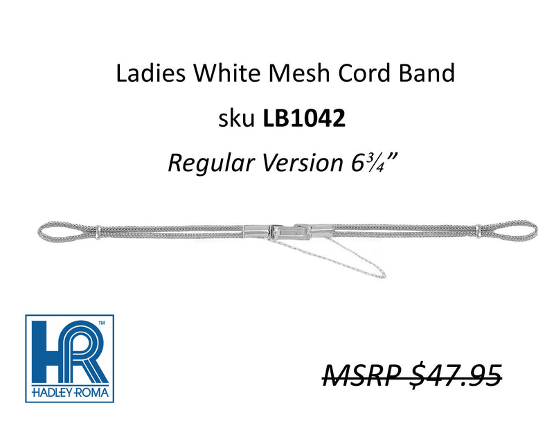LB1042 Ladies Mesh Cord Watch Strap White - 6-3/4" - Default Title