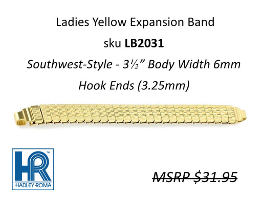 LB2031 Ladies Southwest-Style Watch Band 3-1/2" Yellow - Default Title