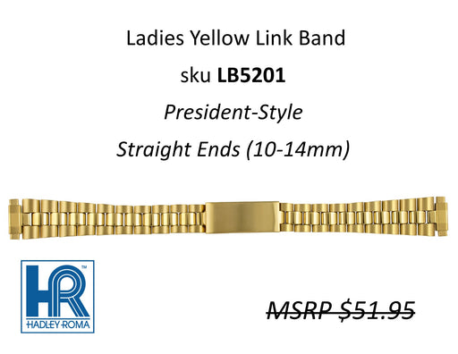 LB5201 Ladies President-Style Watch Band Yellow - Default Title