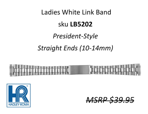 LB5202 Ladies President-Style Watch Band White - Default Title