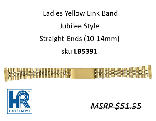 LB5391 Ladies Jubilee-Style Watch Band Yellow - Default Title