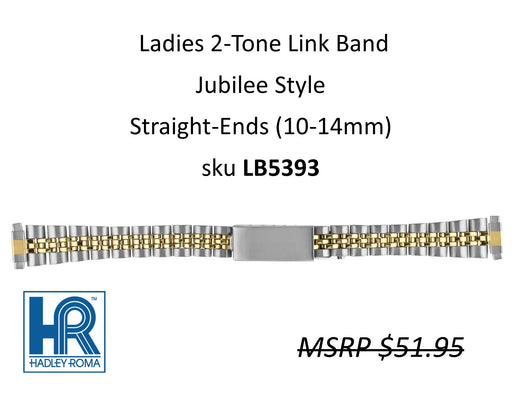 LB5393 Ladies Jubilee-Style Watch Band Two-Tone - Default Title