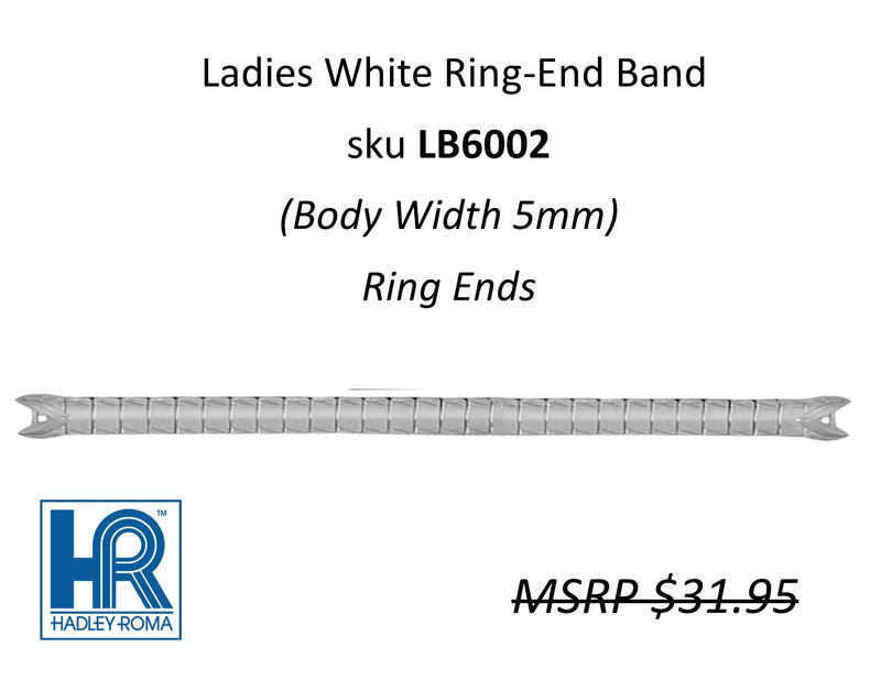 LB6002 Ladies Ring-End Expansion Watch Band White - Default Title
