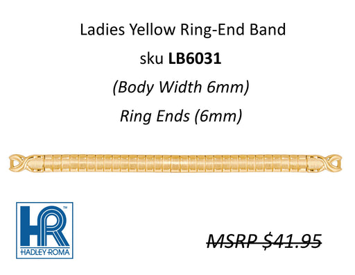 LB6031 Ladies Ring-End Expansion Watch Band Yellow - Default Title