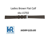 LS702 Flat Calf Watch Strap - 6mm - Brown