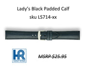 LS714 Padded Calf Watch Strap - 10mm - Black