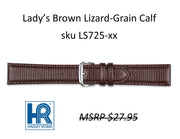 LS725 Java Lizard Grain Watch Strap - 10mm - Brown