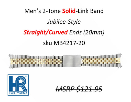 MB4217 Men's Jubilee-Style Solid-Link Band Two-Tone (Curved-End) - Default Title