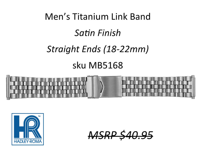 MB5168 Men's Link Watch Band Titanium - Default Title