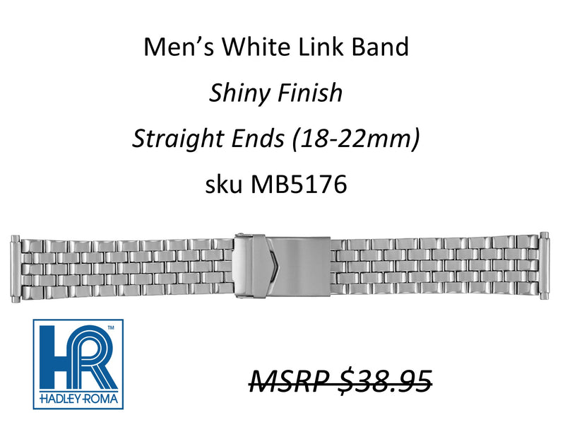 MB5176 Men's Link Watch Band White - Default Title
