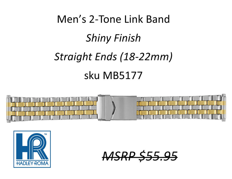 MB5177 Men's Link Watch Band Two-Tone - Default Title