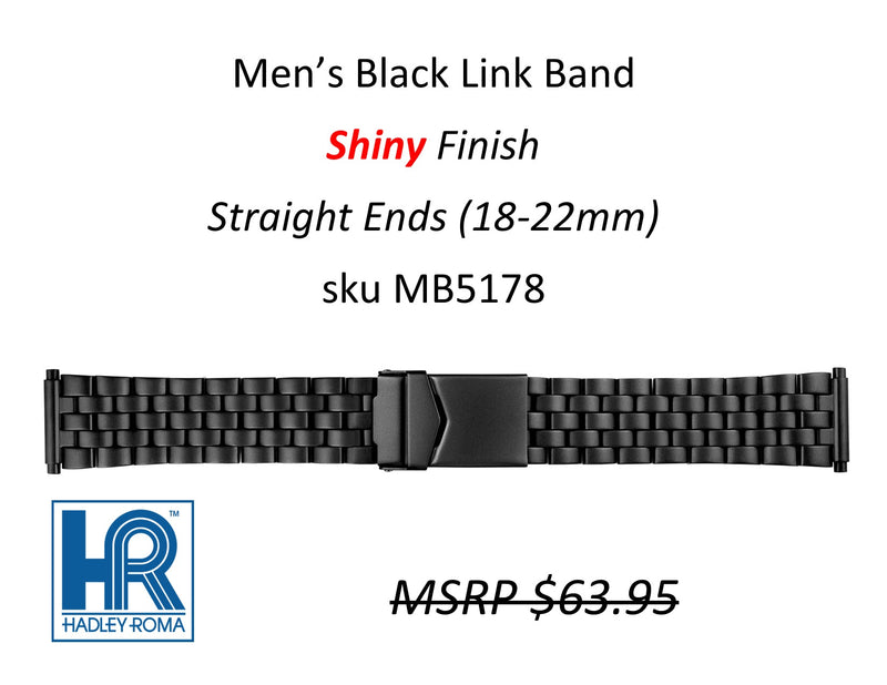 MB5178 Men's Link Watch Band Black - Default Title