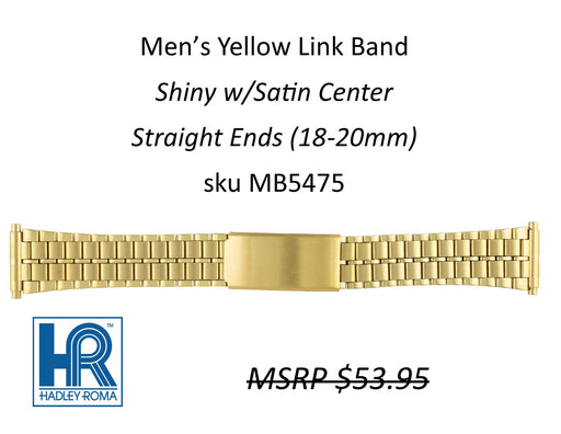 MB5475 Men's Link Watch Band Yellow - Default Title