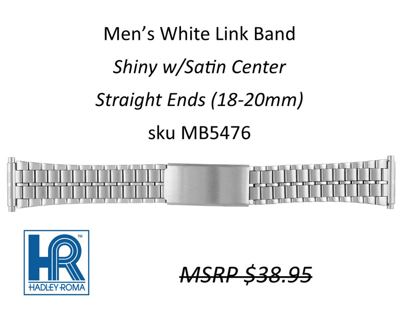 MB5476 Men's Link Watch Band White - Default Title