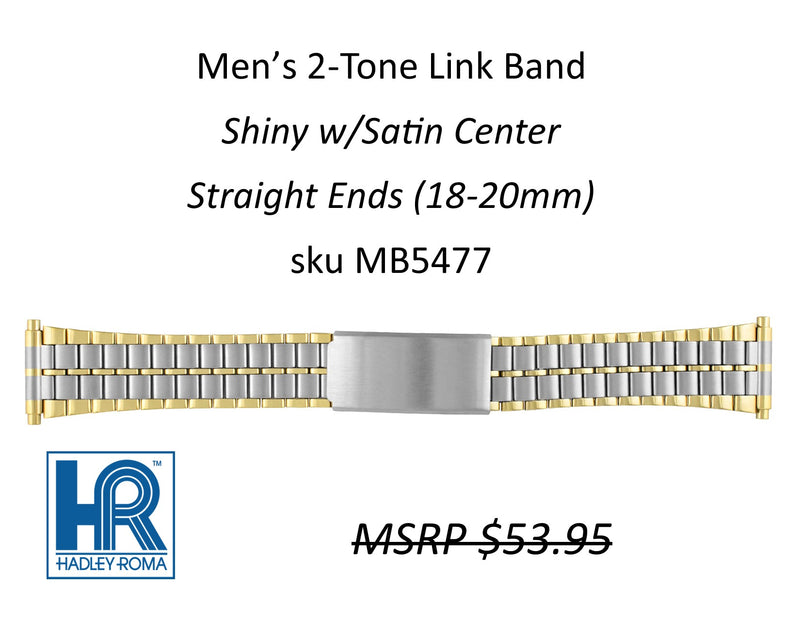 MB5477 Men's Link Watch Band Two-Tone - Default Title