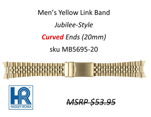 MB5695 Men's Jubilee-Style Watch Band Yellow (Curved-End) - Default Title