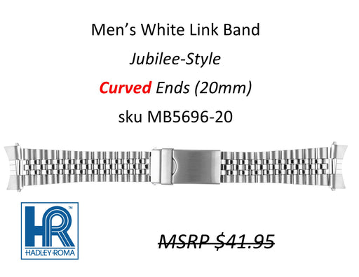 MB5696 Men's Jubilee-Style Watch Band White (Curved-End) - Default Title